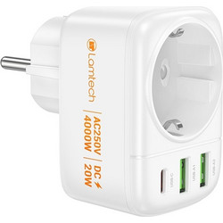LAMTECH MULTIFUNCTIONAL WALL SOCKET 1xSCHUKO 2xUSB 1xTYPE-C PD20W LAM114482