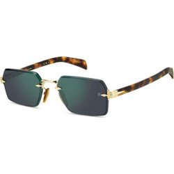 David Beckham DB7109/S 06JMT Ανδρικά Γυαλιά Ηλίου Τετράγωνα Κοκάλινα Μεταλλικά Χρυσά Ταρταρούγα με Πράσινο Polarized Φακό