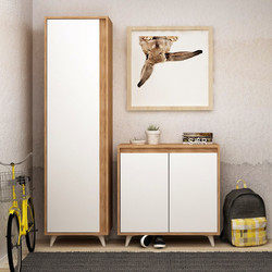 Hanah Home Παπουτσοθήκη Μοριοσανίδας Omninde Oak M130xΠ35xΥ192cm 811MDD4104