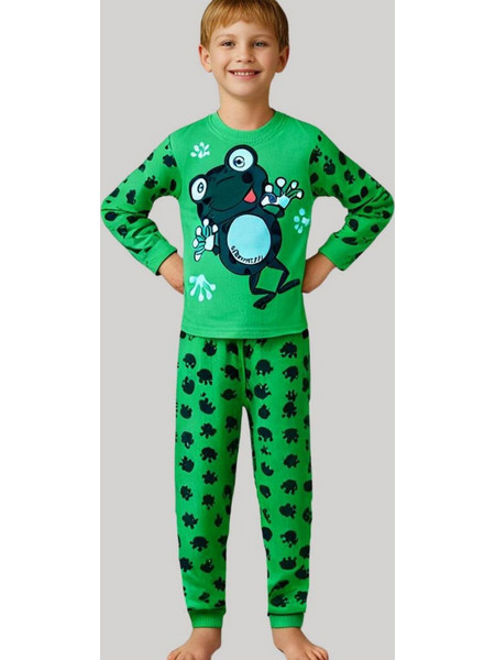 Πιτζάμα Παιδική Frog Unisex 1410 - ΠΡΑΣΙΝΟ