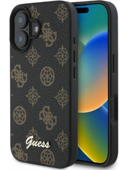 Guess Peony Script MagSafe Back Cover Black (iPhone 16)
