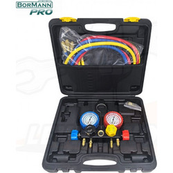 BORMANN Pro BVP1005 ΣΕΤ ΕΡΓΑΛΕΙΩΝ ΕΛΕΓΧΟΥ ΠΙΕΣΗΣ ΚΛΙΜΑΤΙΣΤΙΚΩΝ ΜΕ ΜΑΝΟΜΕΤΡΑ 7τμχ (077473)