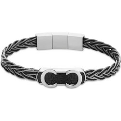 Cerruti Ανδρικό Βραχιόλι Χειροπέδα από Δέρμα & Ατσάλι Ασημί CIAGB0000401