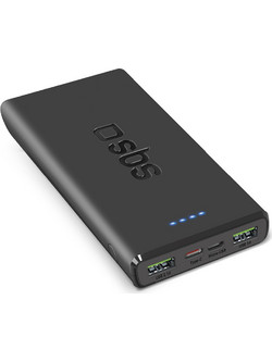 SBS Power Bank 1000mAh 20W με 2 Θύρες USB-A & Θύρα USB-C Power Delivery Black