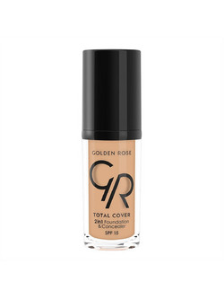 Golden Rose Total Cover 2 In 1 & Concealer 04 Beige Liquid Foundation SPF15 30ml