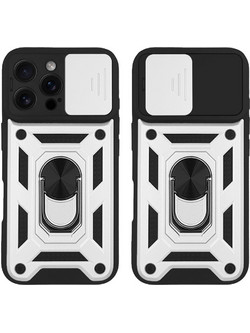 Sonique Ring Armor CamPro Θήκη iPhone 16 Pro Max Silver