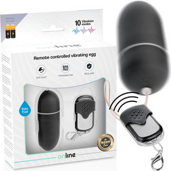 Online Remote Control Vibrating Egg Large Δονητής Egg για Ζευγάρια με Τηλεχειριστήριο Μαύρος
