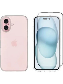 Vivid Set Gelly Case + Full Face Tempered Glass Apple iPhone 16 Black