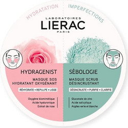 Lierac Hydragenist & Sebologie Κρεμώδης Μάσκα Προσώπου για Καθαρισμό & Ενυδάτωση με Οξυγόνο 2x6ml