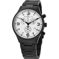 Brooklyn Watch Co. Bedford Brownstone II Ανδρικό Ρολόι Χρονογράφος με Μαύρο Μεταλλικό Μπρασελέ 308-GRY-1