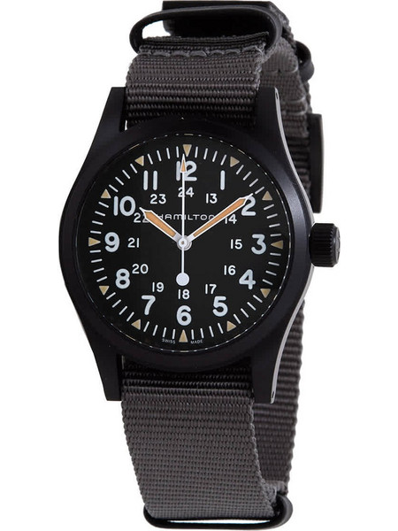 Hamilton Khaki Field Ανδρικό Ρολόι Αυτόματο με Γκρι Υφασμάτινο Λουράκι H69409930