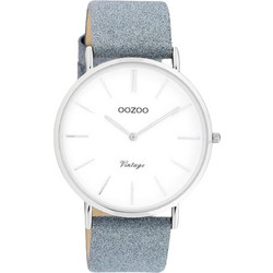 Oozoo Timepieces Γυναικείο Ρολόι με Γαλάζιο Δερμάτινο Λουράκι C20147