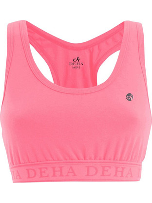 Deha Racer Back Sport Αθλητικό Μπουστάκι με Μέτρια Στήριξη Φούξια A00100-Pink
