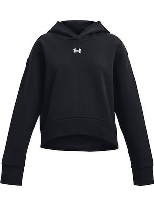 Under Armour Rival Παιδικό Φούτερ με Κουκούλα Μαύρο 1379517-001
