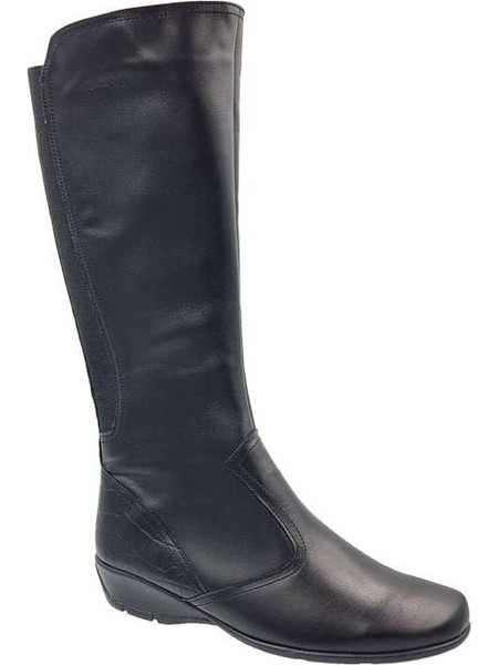 Boxer 51606 15-011 Μαύρες Δερμάτινες Γυναικείες Μπότες