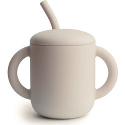 Mushie Εκπαιδευτικό Ποτήρι με Λαβές & Καλαμάκι Shifting Sand 175ml