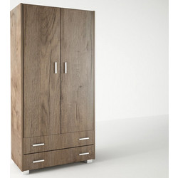 Sarris SB Δίφυλλη Ντουλάπα Ρούχων 1 Καρυδί 85x50x180cm