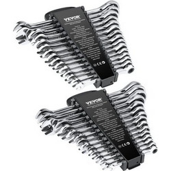 VEVOR Σετ Γερμανικών Κλειδιών 30 Τεμαχίων SAE 1/4" έως 1" Μετρικό 8-24mm με Οργανωτική Βάση ZXBSTZGDK30P60DO5V0