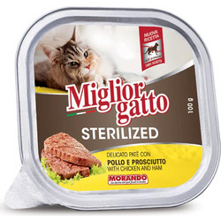 Morando Miglior Gatto Adult Sterilised Pate with Chicken & Prosciutto 100gr