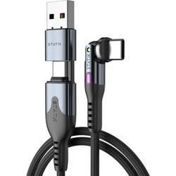 STATIK PowerPivot Pro braided rotating USB-C Cable Black 3m