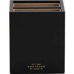 Μολυβοθήκη Smythson Leather Pen Pot with Divider Black
