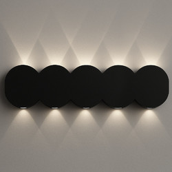 BAKAJI Απλίκα Τοίχου 10 LED Μαύρη με Ψυχρό Λευκό Φως 26x8x3cm 02842450