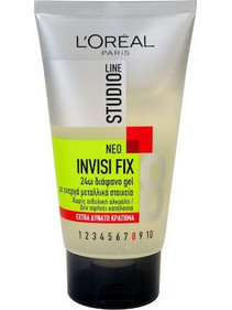 L'Oreal Paris Studio Line Invisi Fix 8 Gel Μαλλιών Πολύ Δυνατό Κράτημα Κράτημα 150ml