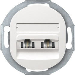EON E613.0 Double telephone socket without cover frame 2xRJ12 6/4 Cat 3, white