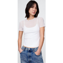 Mesh Cropped Μπλούζα Fresh white