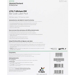 Barcode Label Pack HP LTO-7 RW Ultrium (Q2014A) - 100 ετικέτες κασέτας δεδομένων & 10 ετικέτες κασέτας καθαρισμού Q2014A