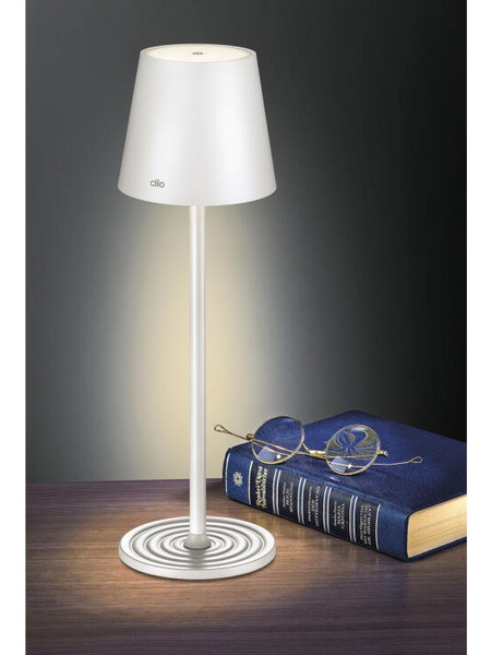 Cilio Φωτιστικό LED 35cm Λευκό με Επαναφορτιζόμενη Μπαταρία και Μεταλλική Βάση SOLE 5V