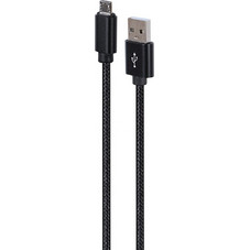 Καλώδιο Cablexpert USB-A Male to Micro USB Male Cotton Braided 1.8m Black CCDB-MUSB2B-AMBM-6