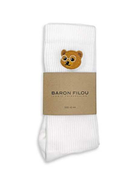 Baron Filou Βαμβακερές Ανδρικές Κάλτσες Λευκές 5Pack