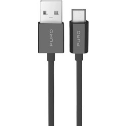 Puro TPE 12W USB-A - microUSB 1m Cable - Black