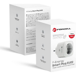 FORCELL F-Energy EU02 Smart Plug 230V With WiFi, Programmer And Tuya/Amazon Alexa Support - white