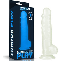Lovetoy Lumino Play Glow In The Dark Ρεαλιστικό Dildo με Βεντούζα & Όρχεις 21.5cm Μπλε