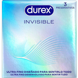 Durex Invisible Extra Thin Προφυλακτικά Λεπτά με Λιπαντικό 3τμχ