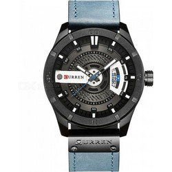 Curren Ανδρικό Ρολόι με Μπλε Δερμάτινο Λουράκι 8301 Blue/Black