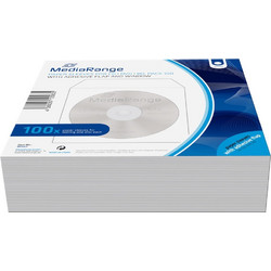 MediaRange Paper Sleeves for 1 Disc White 100 Pack (MRBOX62)
