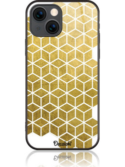 Gold Cubes Θήκη Κινητού Σχέδιο 50038 - iPhone, iPhone 14, Tempered Glass Case
