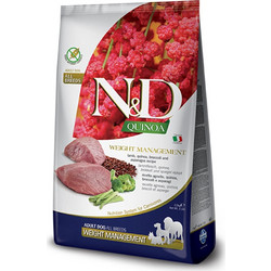 Farmina N&D Quinoa Weight Management All Breeds Adult with Lamb, Quinoa, Broccoli & Asparagus 800gr