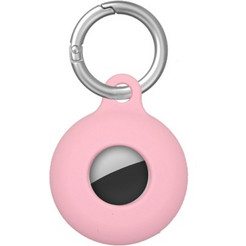 Θήκη σιλικόνης για AirTag Dual-Side Hollow με μπρελόκ Pink