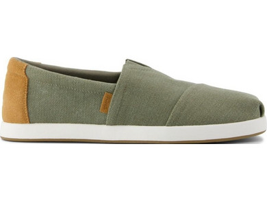 TOMS 10021895 ALP FWD VETIVER GREY HERRINGBONE CANVAS/TAN SUEDE