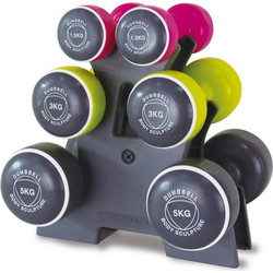 Body Sculpture Smart Dumbbells Tower BW-108T-19 Σετ Βαράκια Στρογγυλά Πλαστικοποιημένα 19kg