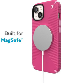 Speck Presidio2 Grip + MagSafe - Case for iPhone 14 Plus with MICROBAN coating (Digitalpink / Blossompink / White) - (150117-3067)