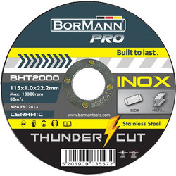 BORMANN Pro BHT2000 Δίσκος Κοπής ''THUNDER-CUT ΙΝΟΧ EXTRA LONG CERAMIC Φ115x1mm