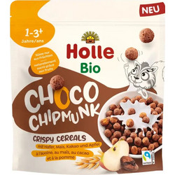 Holle Bio Choco Chipmunk - Τραγανά Δημητριακά με Mήλο & Kακάο 125g 17402