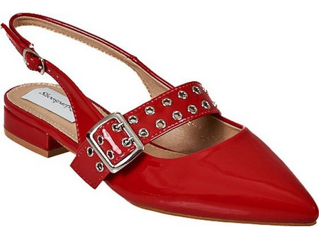 Elenross GS09895W-RED Γόβα μονόχρωμη με τρουκς - Κόκκινο