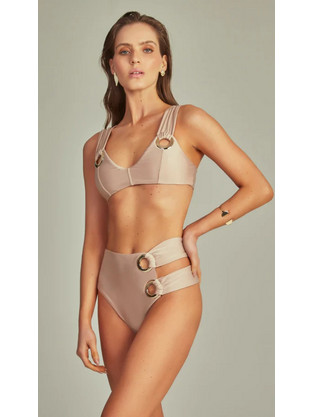 SLOANE EYELET BIKINI IN NUDE