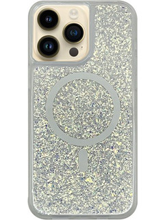 Vivid Magsafe Glitter Shine Case Apple iPhone 15 Pro Max Silver
